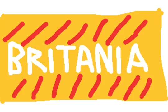 A reader’s drawing for Britannia: Red stripes on yellow