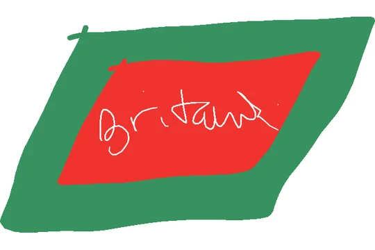 A reader’s drawing for Britannia: A red box inside a green diamond