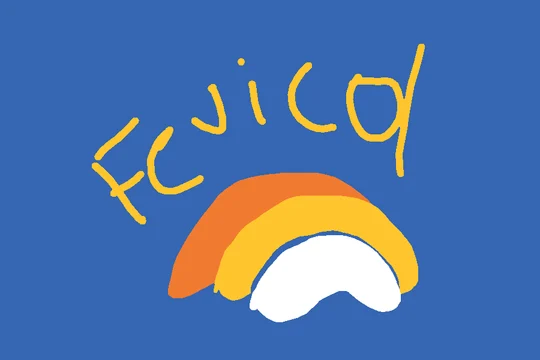 A reader’s drawing for Fevicol: A rainbow over the name