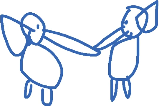A reader’s drawing for Fevicol: Two people pulling, instead of two elephants