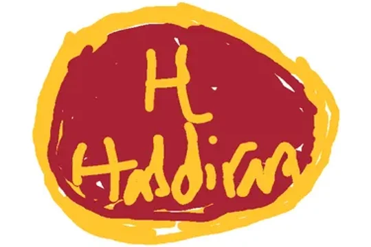 A reader’s drawing for Haldiram’s: An H on a gold-rimmed maroon oval
