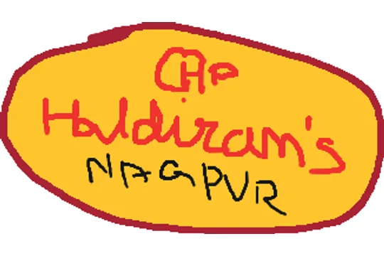 A reader’s drawing for Haldiram’s: Haldiram’s, Nagpur: the HR emblem and the home town