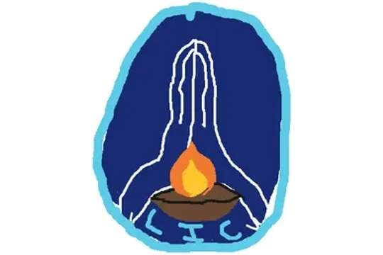 A reader’s drawing for LIC: Praying hands around a lamp